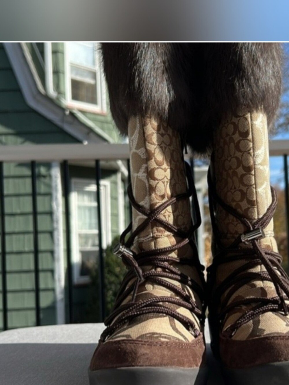 Coach Laurilyn Brown Winter Boots Size 7 - Picture 7 of 12